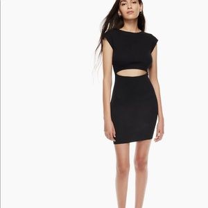 Wilfred Free Cutout black knit mini dress